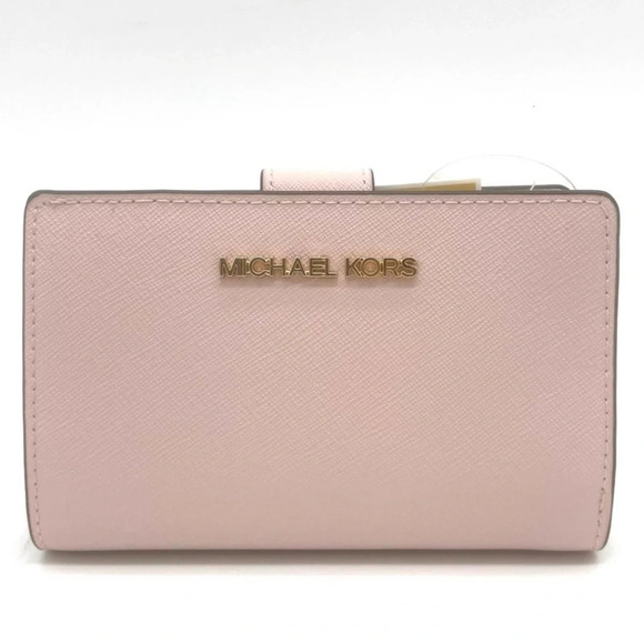 Michael Kors Medium Bifold Zip Chain Wallet Powder Blush (NWT) - Picture 1 of 9